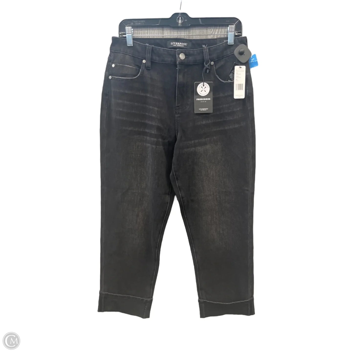 Jeans Boyfriend By Liverpool In Black Denim, Size: 10