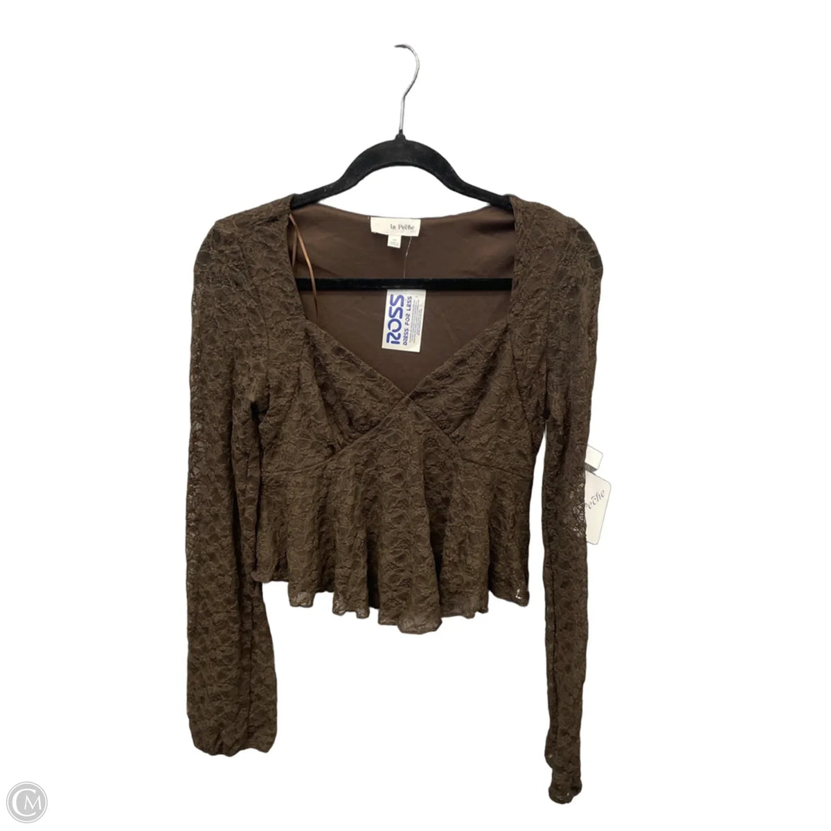 Blouse Long Sleeve By Clothes Mentor In Brown, Size: M