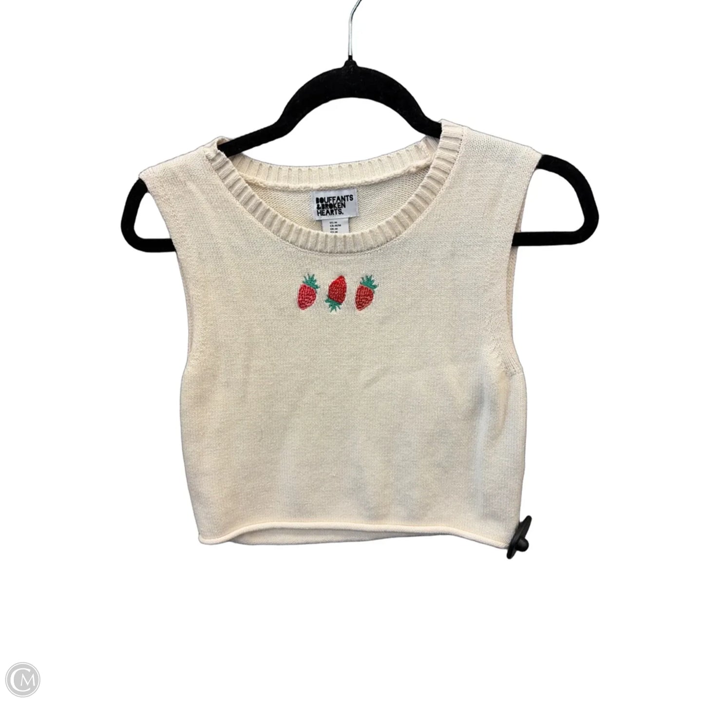 Vest Sweater By Clothes Mentor In Cream, Size: M