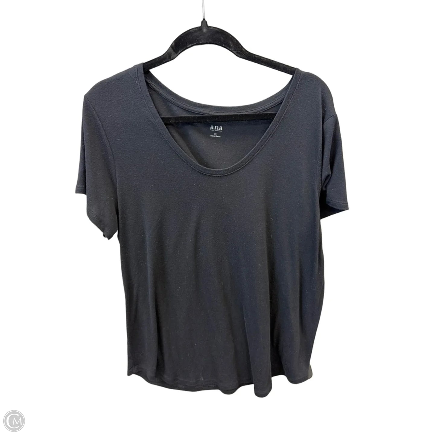 Top Short Sleeve Basic By Ana In Black, Size: Xl