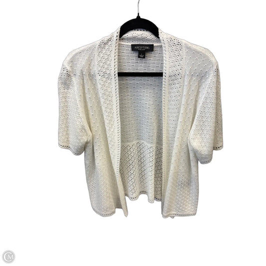 Cardigan By Perceptions In White, Size: L