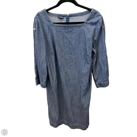 Dress Casual Midi By Talbots In Blue Denim, Size: L