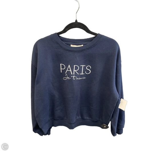 Sweatshirt Crewneck By Loft In Navy, Size: M