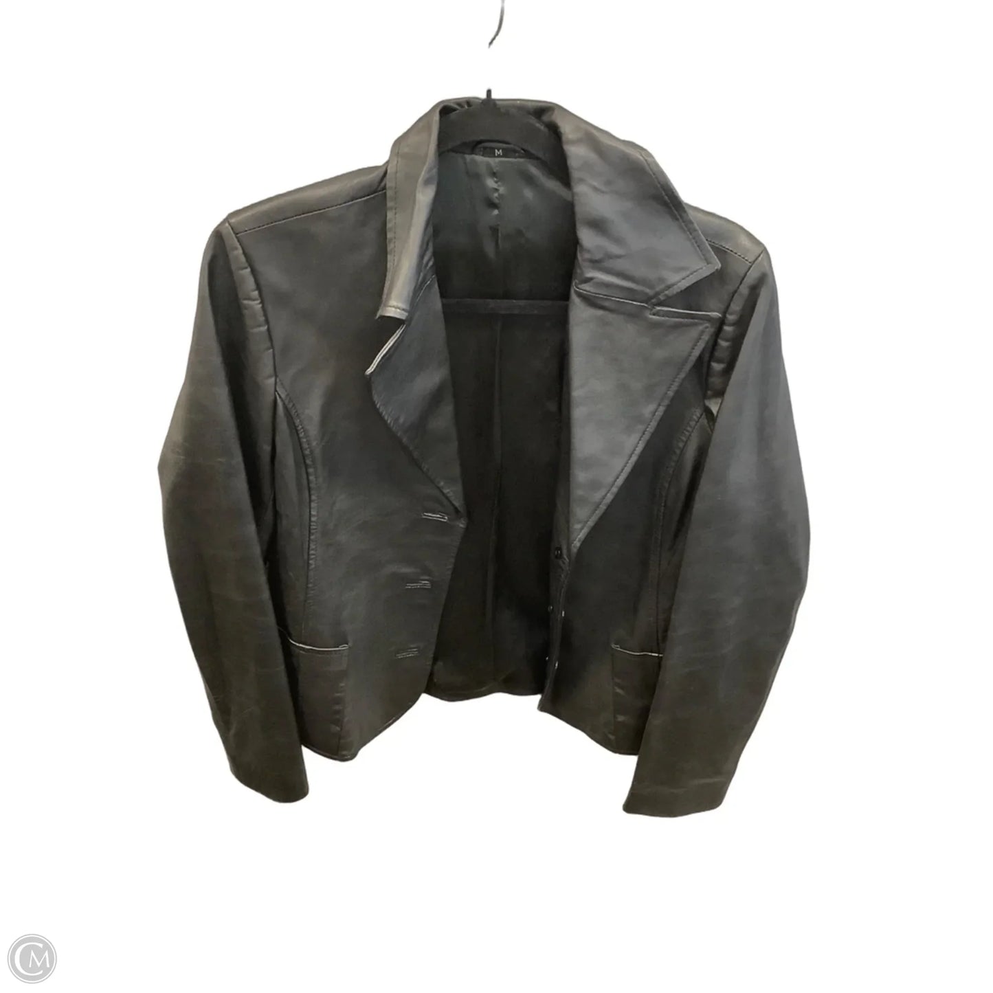 Jacket Moto By Clothes Mentor In Black, Size: M