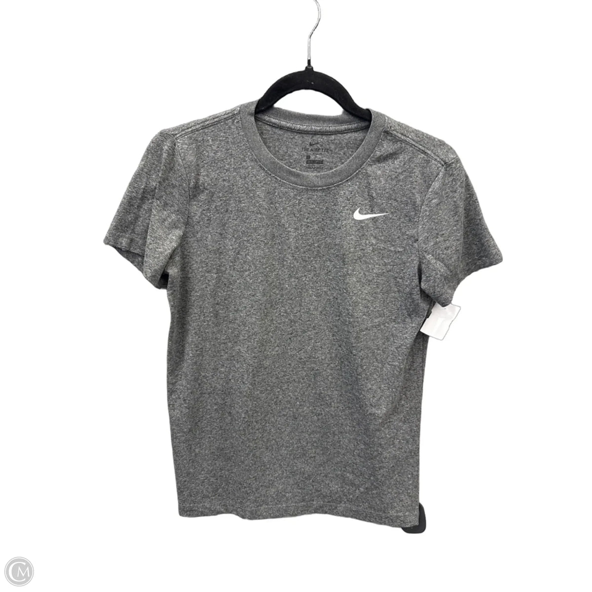 Athletic Top Short Sleeve By Nike In Grey, Size: S