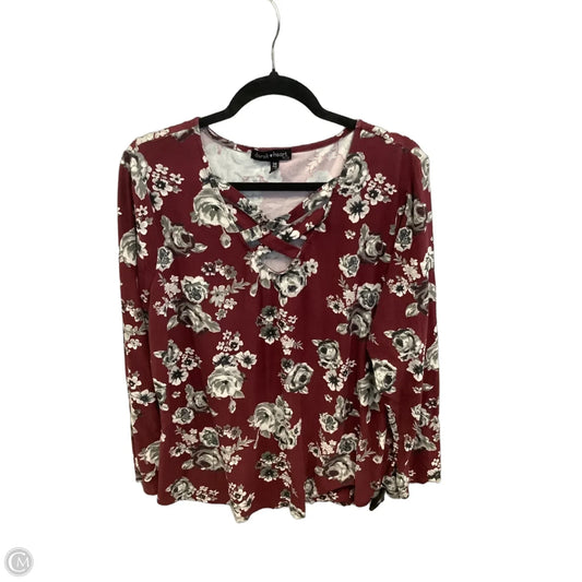 Top Long Sleeve By Derek Heart In Red, Size: 2x