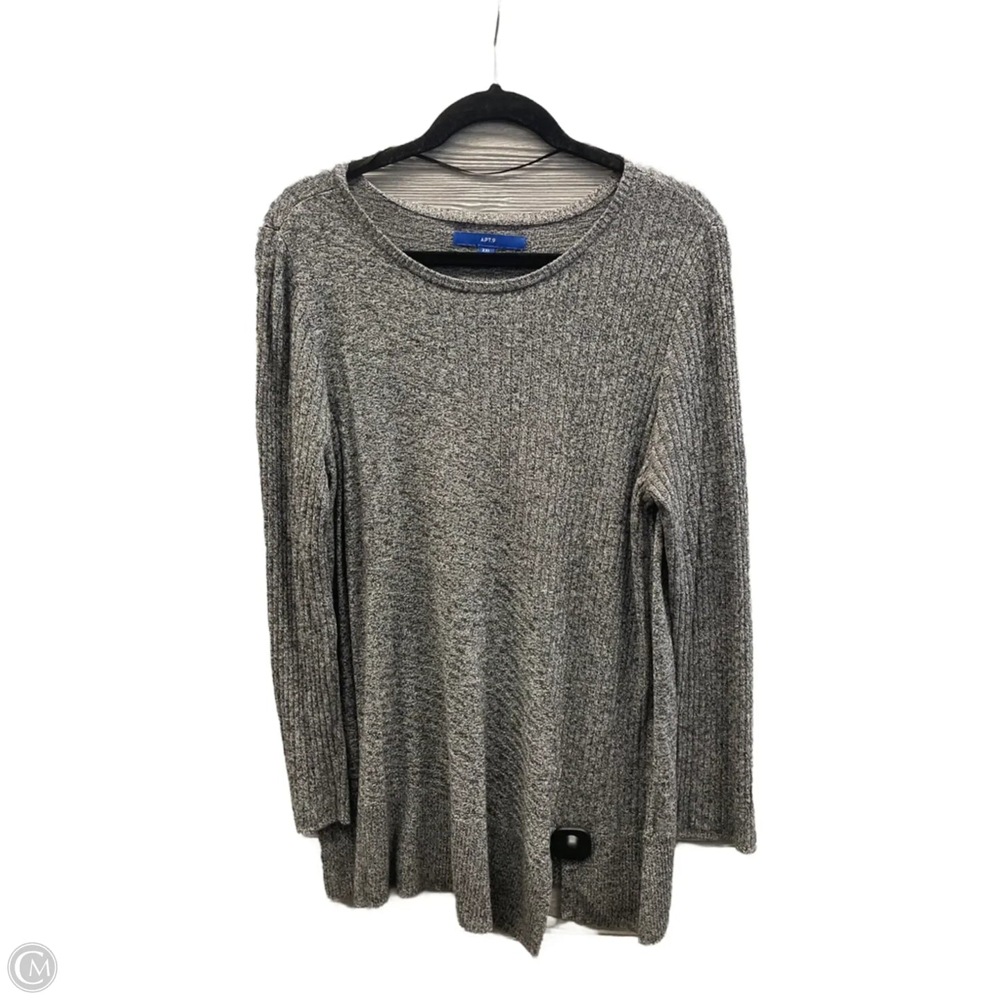 Top Long Sleeve By Apt 9 In Grey, Size: Xxl
