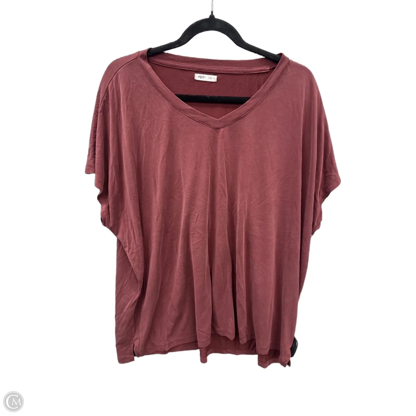 Top Short Sleeve By Edgely In Red, Size: 2x
