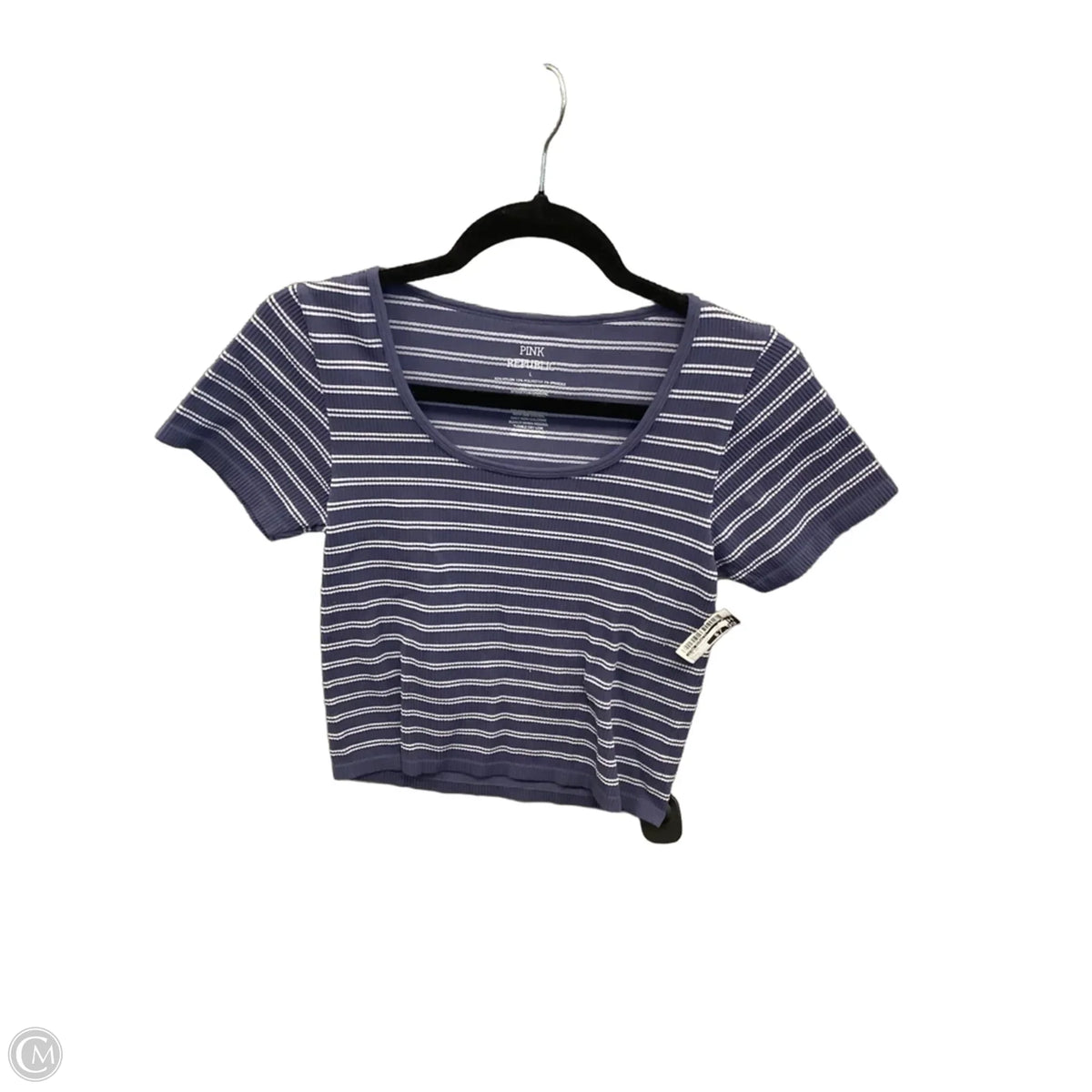 Top Short Sleeve By Pink Republic In Striped Pattern, Size: L