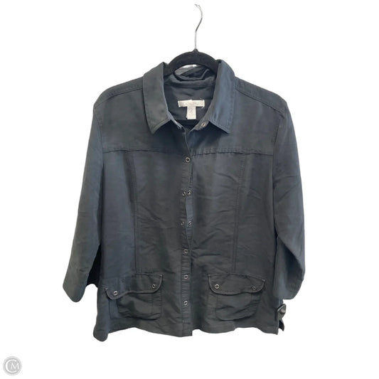 Top Long Sleeve By Chicos In Black, Size: L
