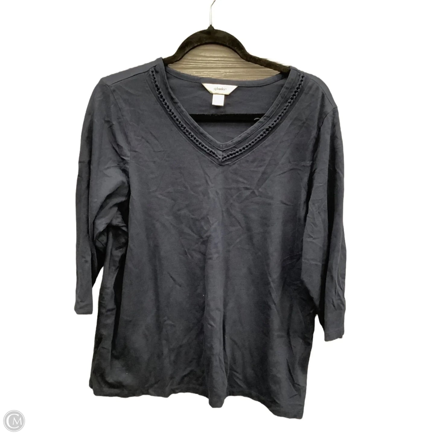 Top 3/4 Sleeve By Cj Banks In Blue, Size: 1x