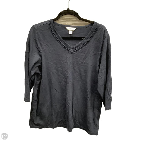 Top 3/4 Sleeve By Cj Banks In Blue, Size: 1x