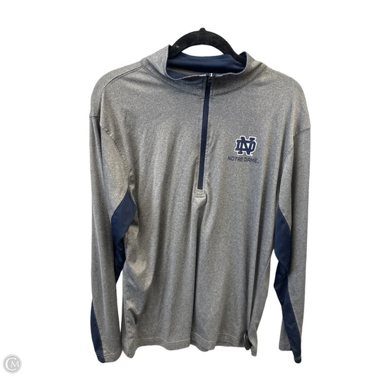 Athletic Top Long Sleeve Collar By Colosseum In Grey, Size: L