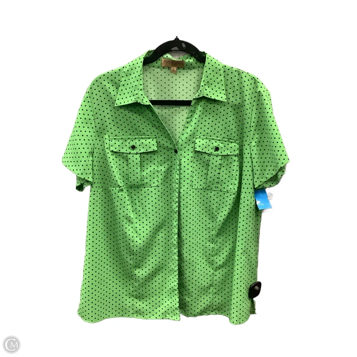 Top Short Sleeve By Notations In Green, Size: 1x