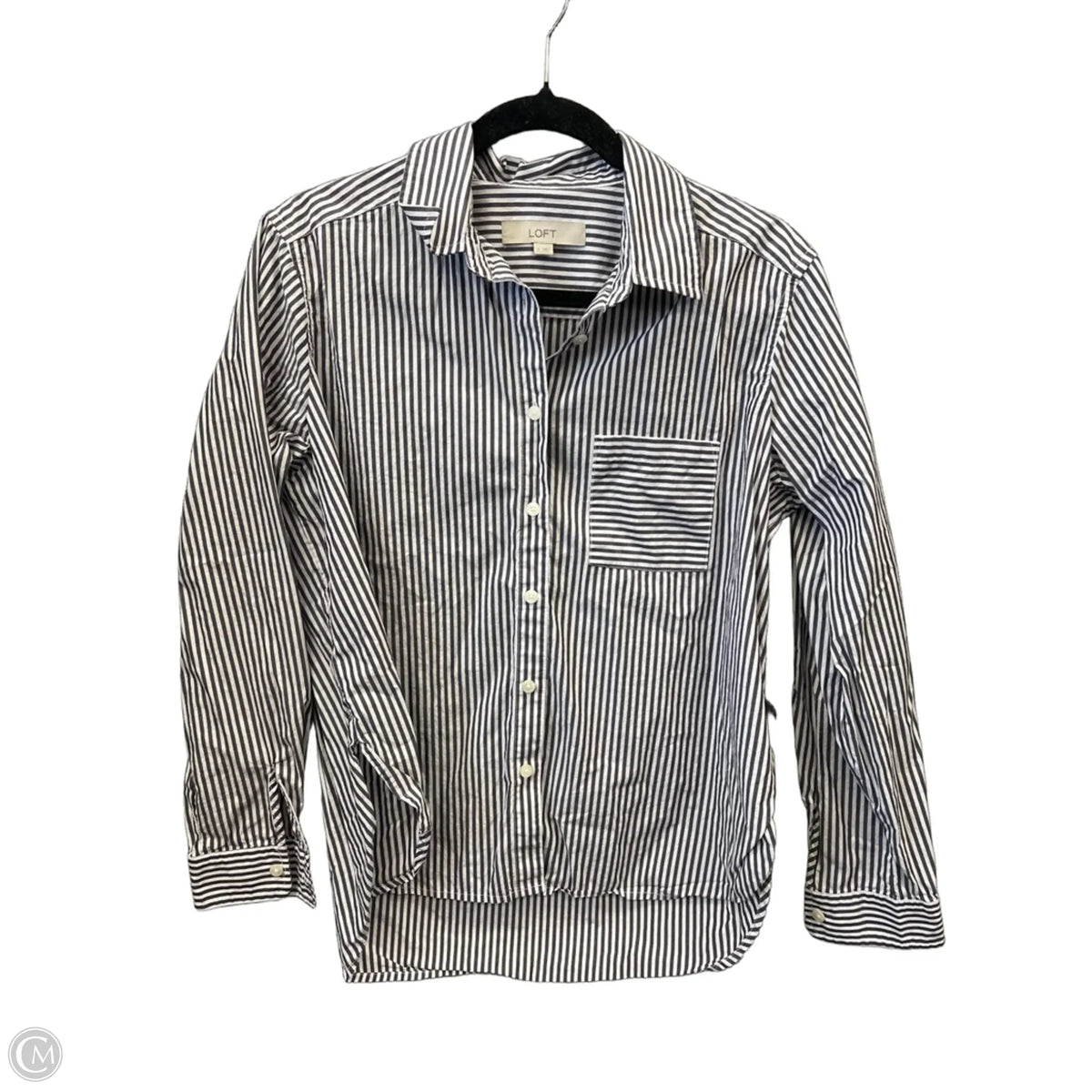 Top Long Sleeve By Loft In Striped Pattern, Size: S