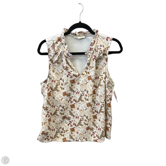 Top Sleeveless By Clothes Mentor In Cream, Size: L