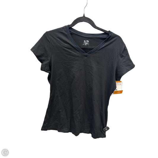 Athletic Top Short Sleeve By Champion In Black, Size: M