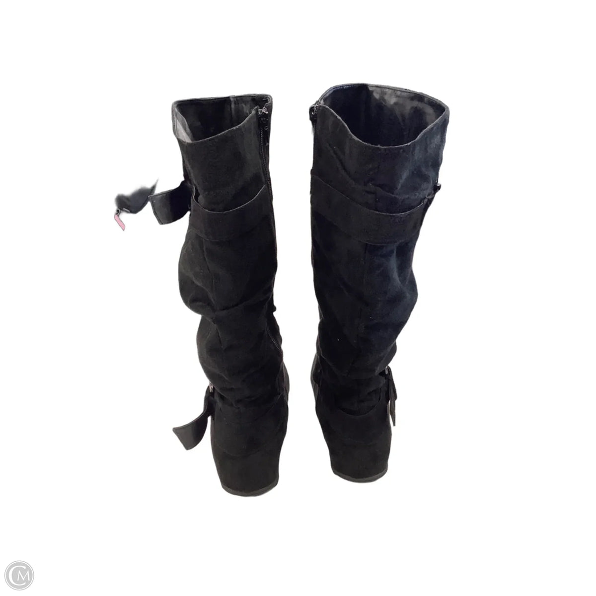 Boots Mid-calf Flats By Bamboo In Black, Size: 9