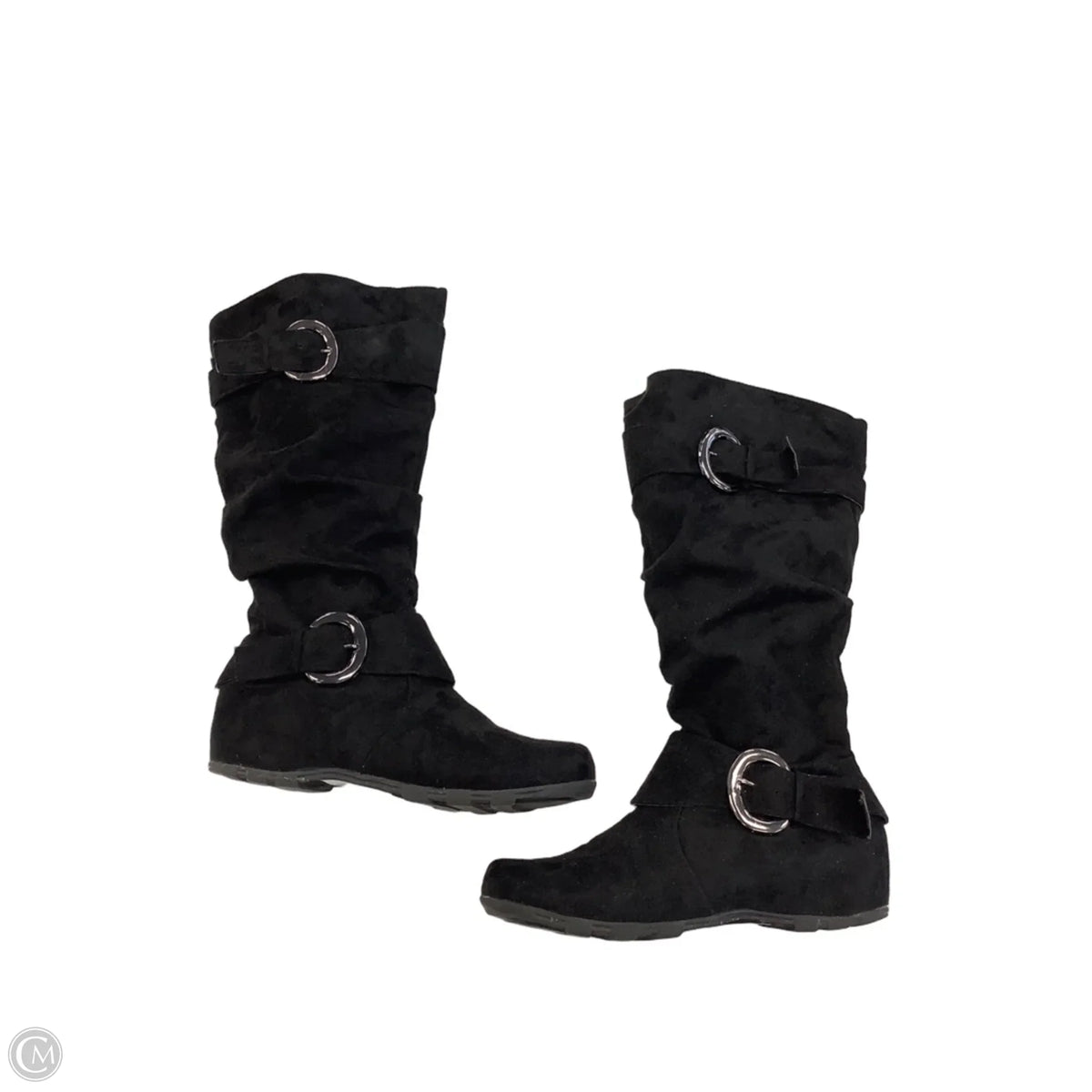 Boots Mid-calf Flats By Bamboo In Black, Size: 9