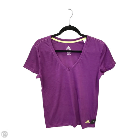 Athletic Top Short Sleeve By Adidas In Purple, Size: M