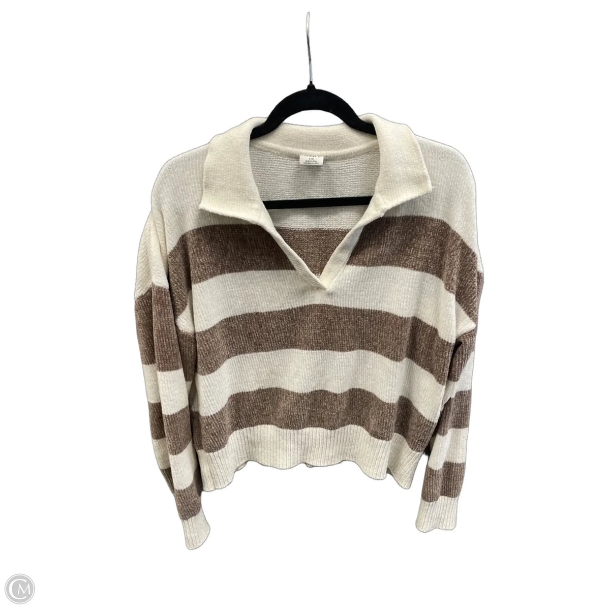 Sweater By Clothes Mentor In Striped Pattern, Size: L