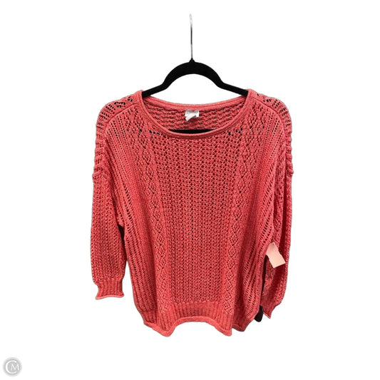 Sweater By Chicos In Pink, Size: Lp