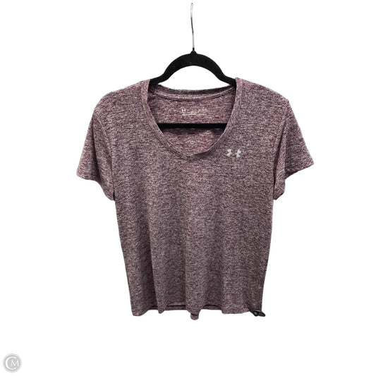 Athletic Top Short Sleeve By Under Armour In Maroon, Size: L