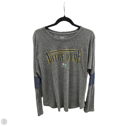 Top Long Sleeve By Cmc In Grey, Size: Xl