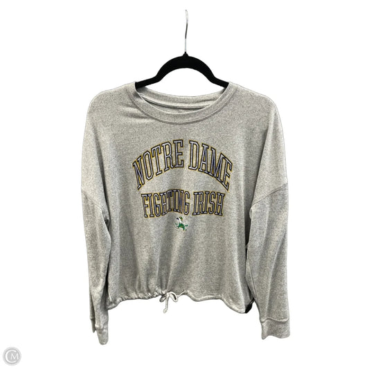 Top Long Sleeve By Cmc In Grey, Size: L