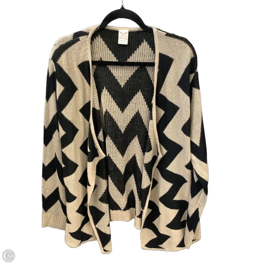 Cardigan By Faded Glory In Black & Tan, Size: Xxl