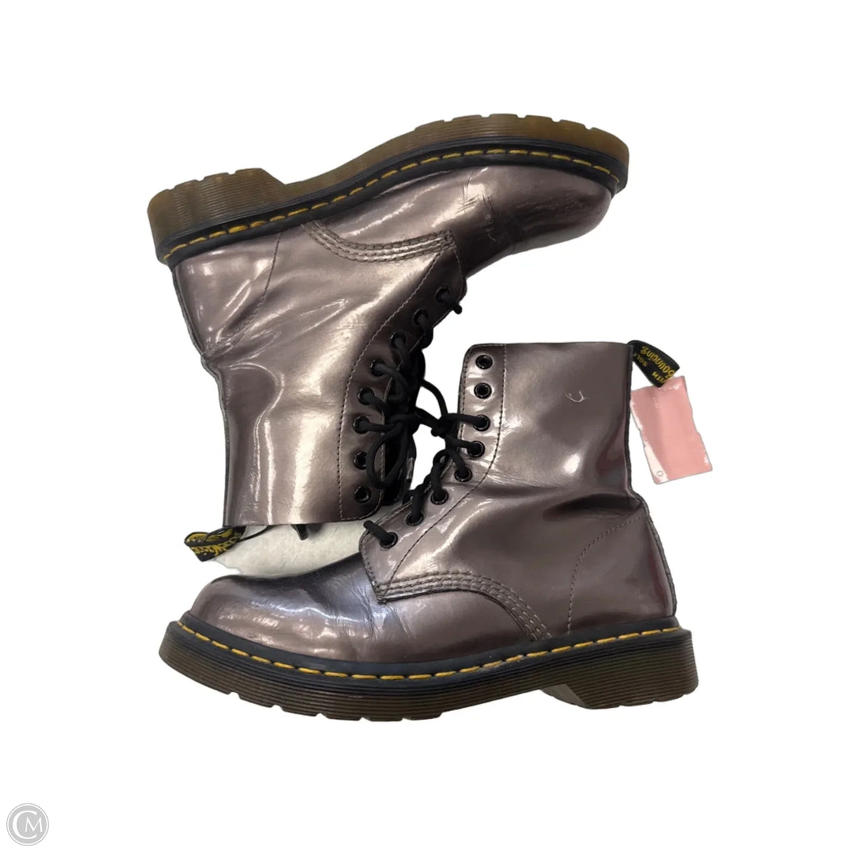 Boots Designer By Dr Martens In Silver, Size: 8