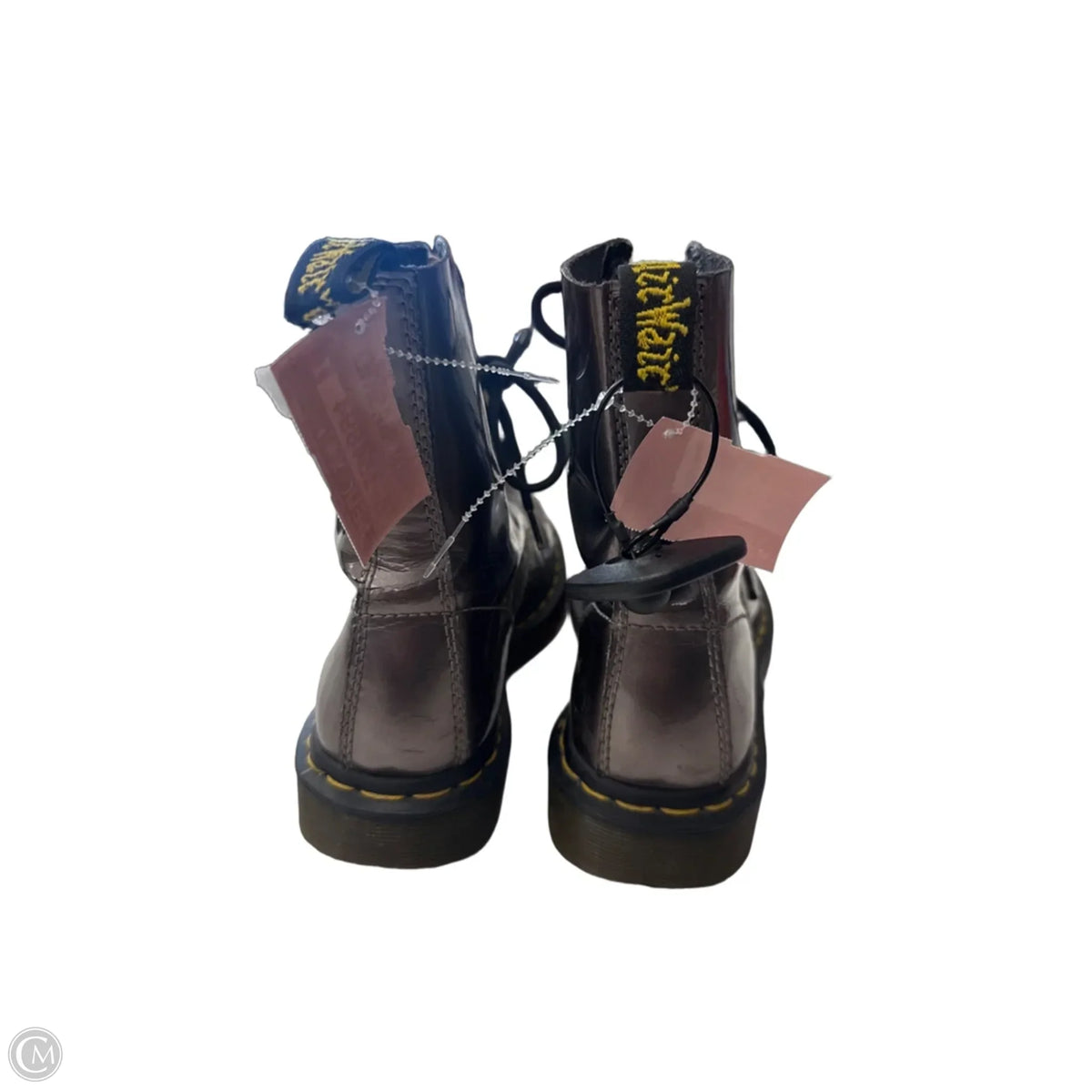 Boots Designer By Dr Martens In Silver, Size: 8