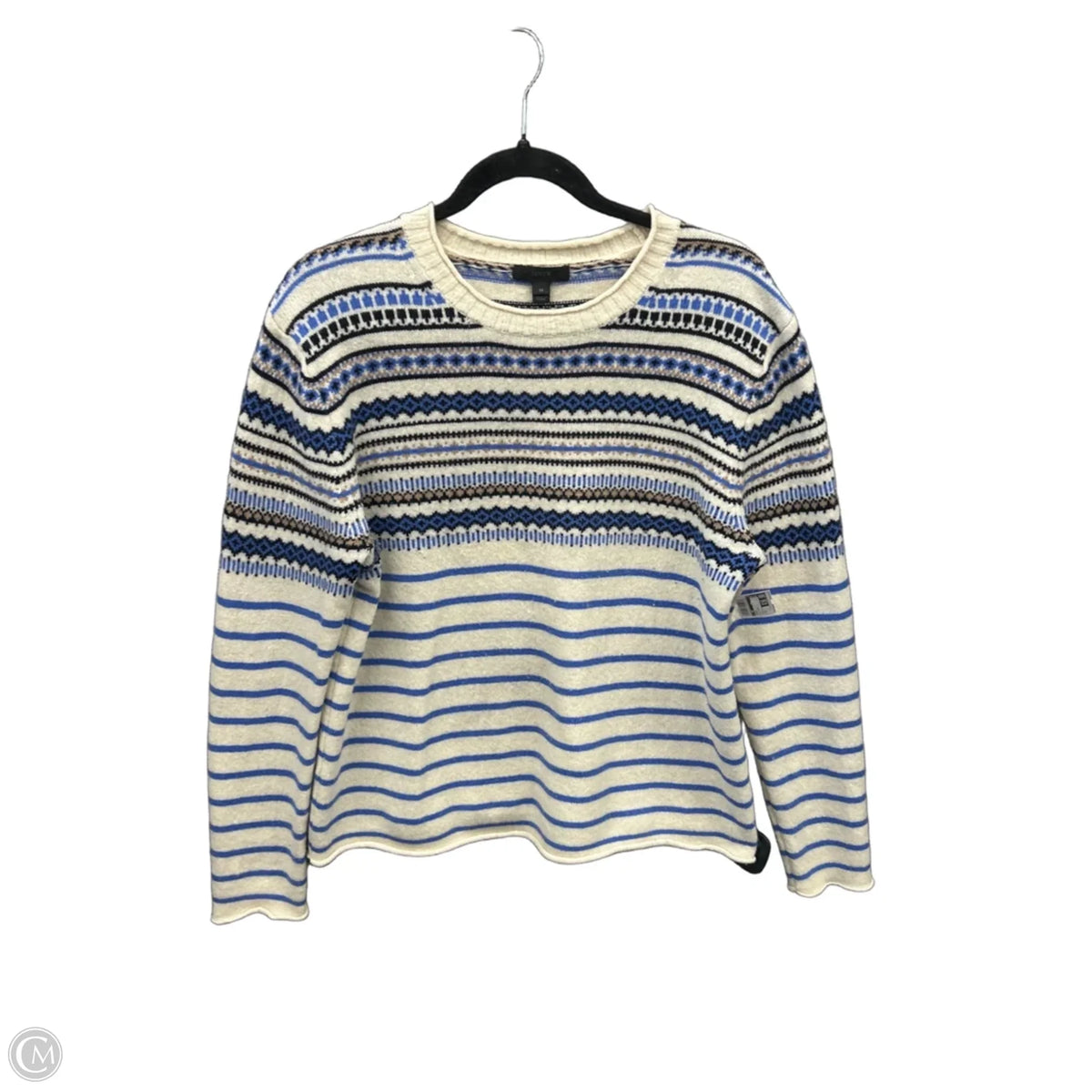 Sweater By J. Crew In Blue & Cream, Size: M