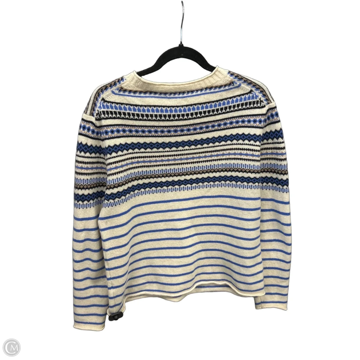 Sweater By J. Crew In Blue & Cream, Size: M