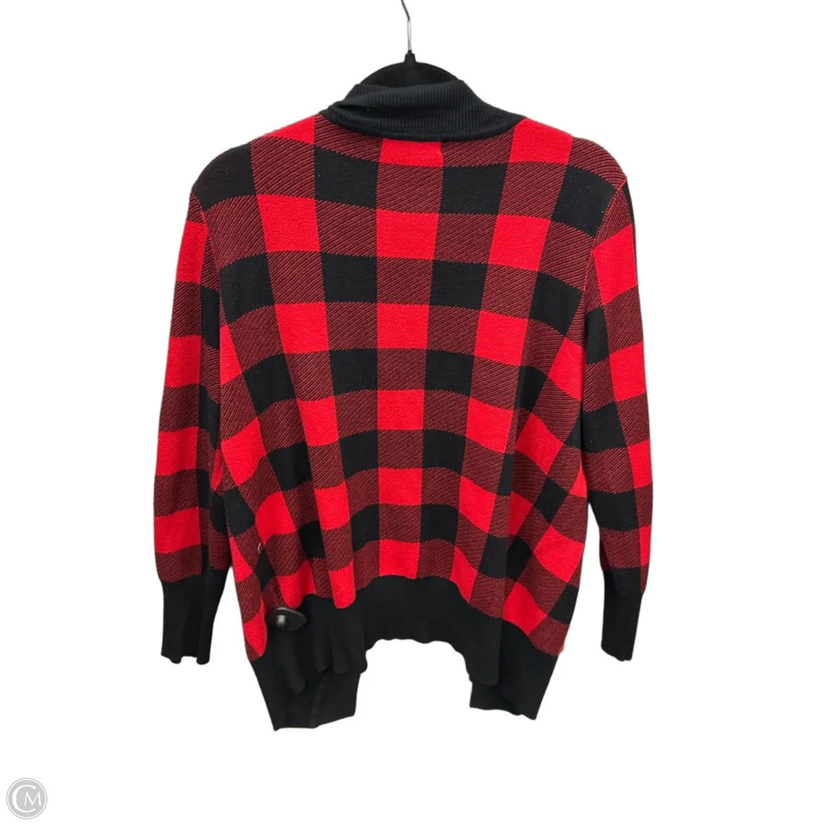 Cardigan By Clothes Mentor In Plaid Pattern, Size: L