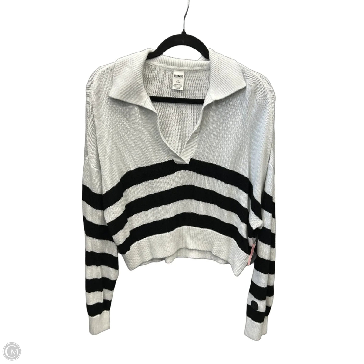 Sweater By Pink In Striped Pattern, Size: L