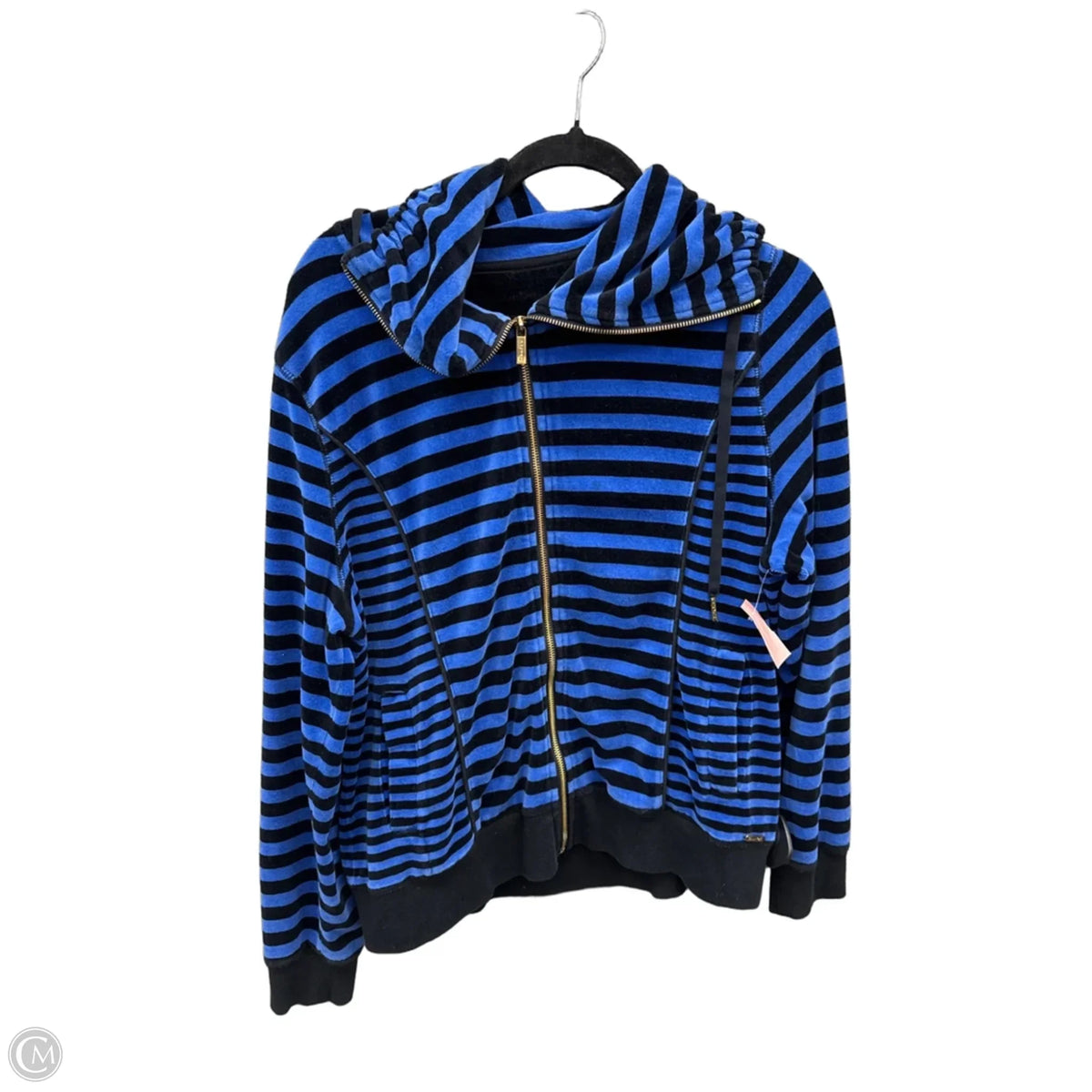 Sweatshirt Collar By Calvin Klein In Striped Pattern, Size: L