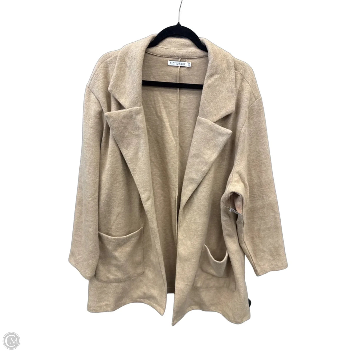 Jacket Fleece By Dictionary In Tan, Size: 3x