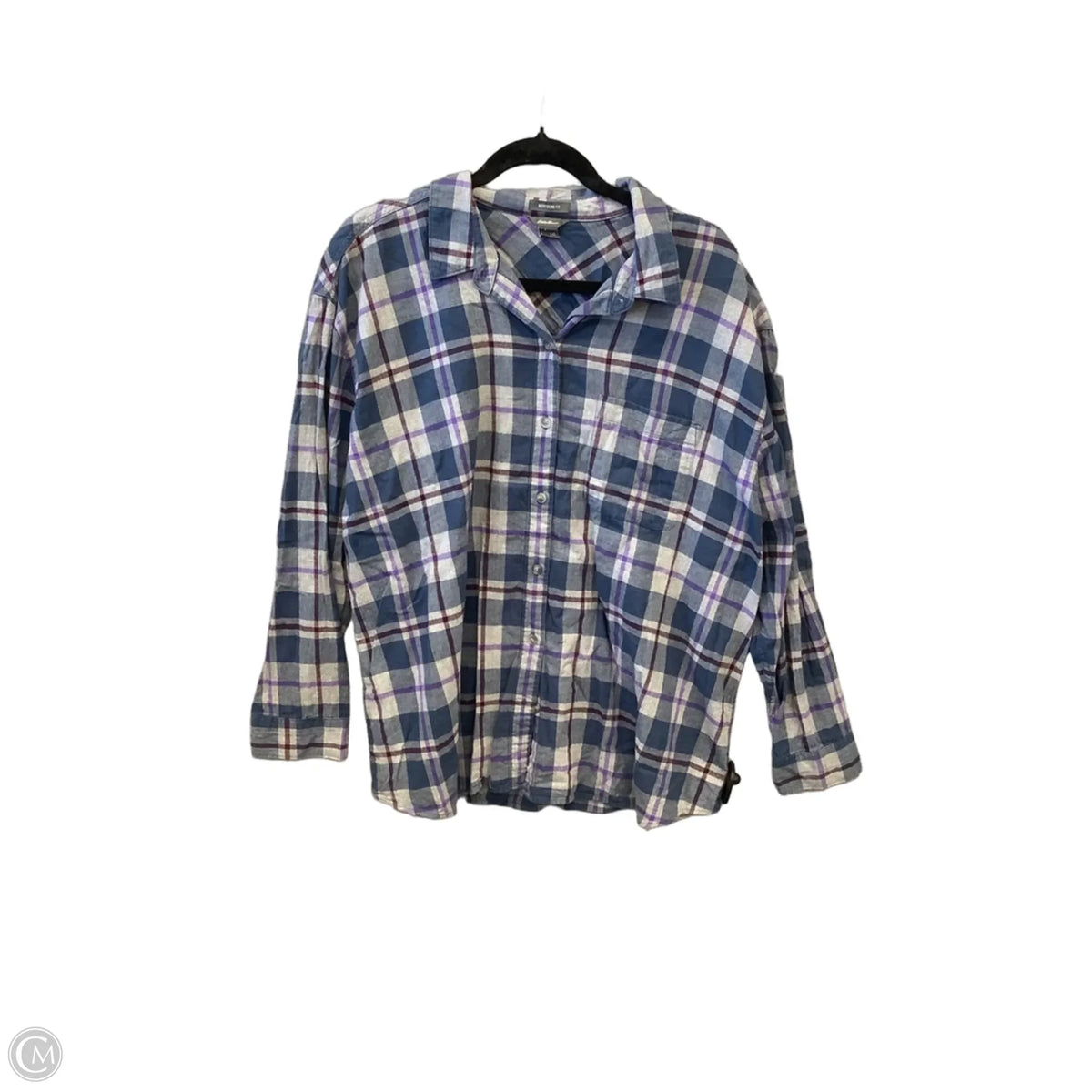 Top Long Sleeve By Eddie Bauer In Blue, Size: 2x