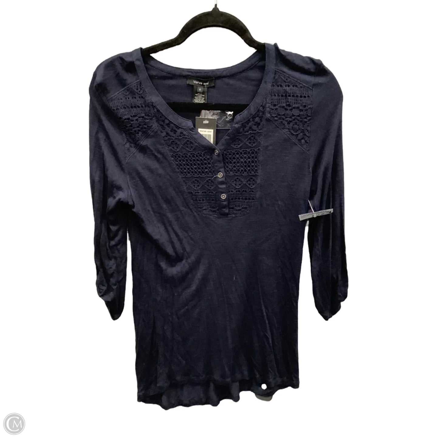 Top Long Sleeve By Verve Ami In Blue, Size: S