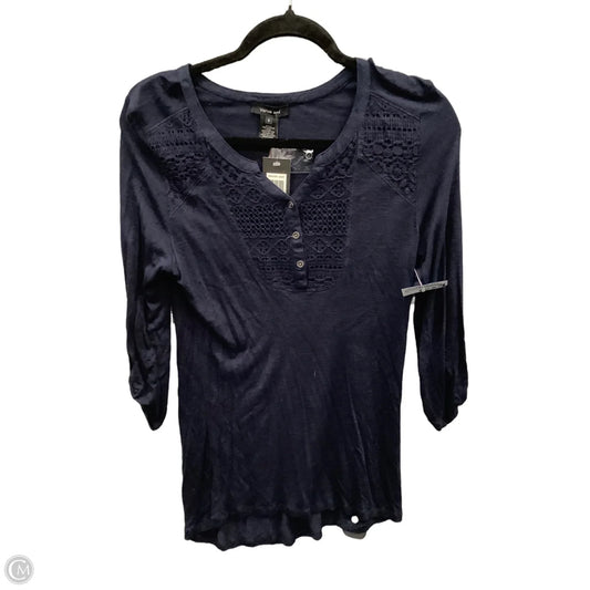 Top Long Sleeve By Verve Ami In Blue, Size: S