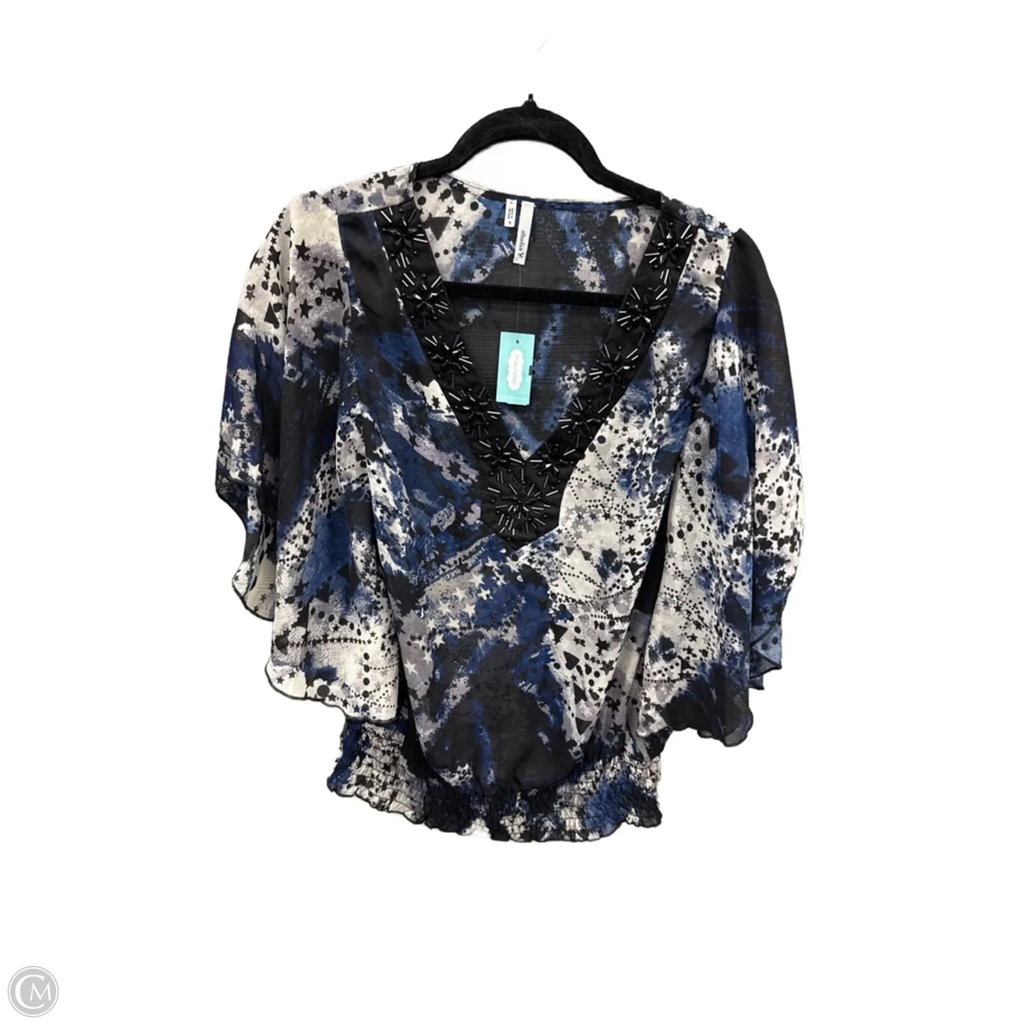 Top Short Sleeve By Studio Y In Blue, Size: S