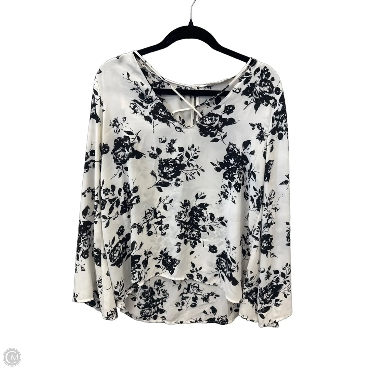 Blouse Long Sleeve By Lush In White, Size: M