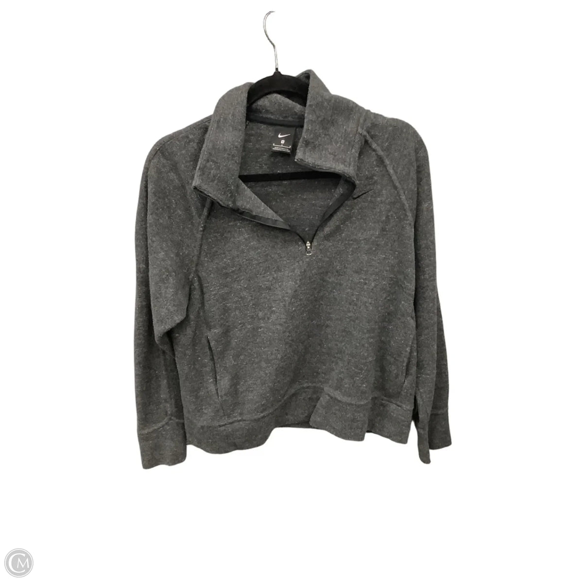 Sweatshirt Collar By Nike In Grey, Size: M