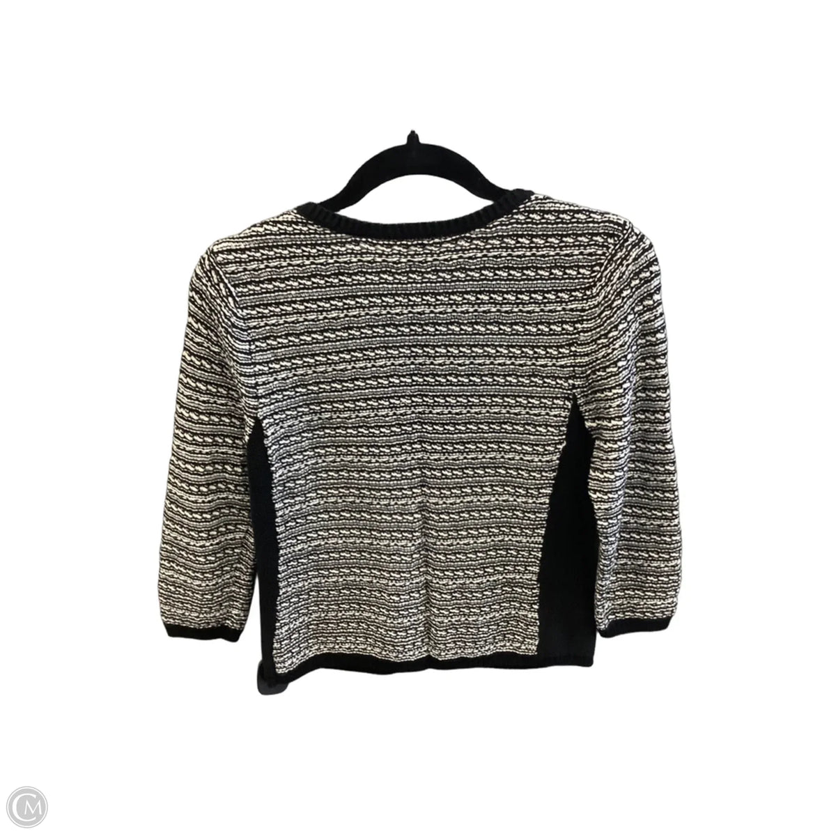 Top 3/4 Sleeve By Halogen In Black & White, Size: S