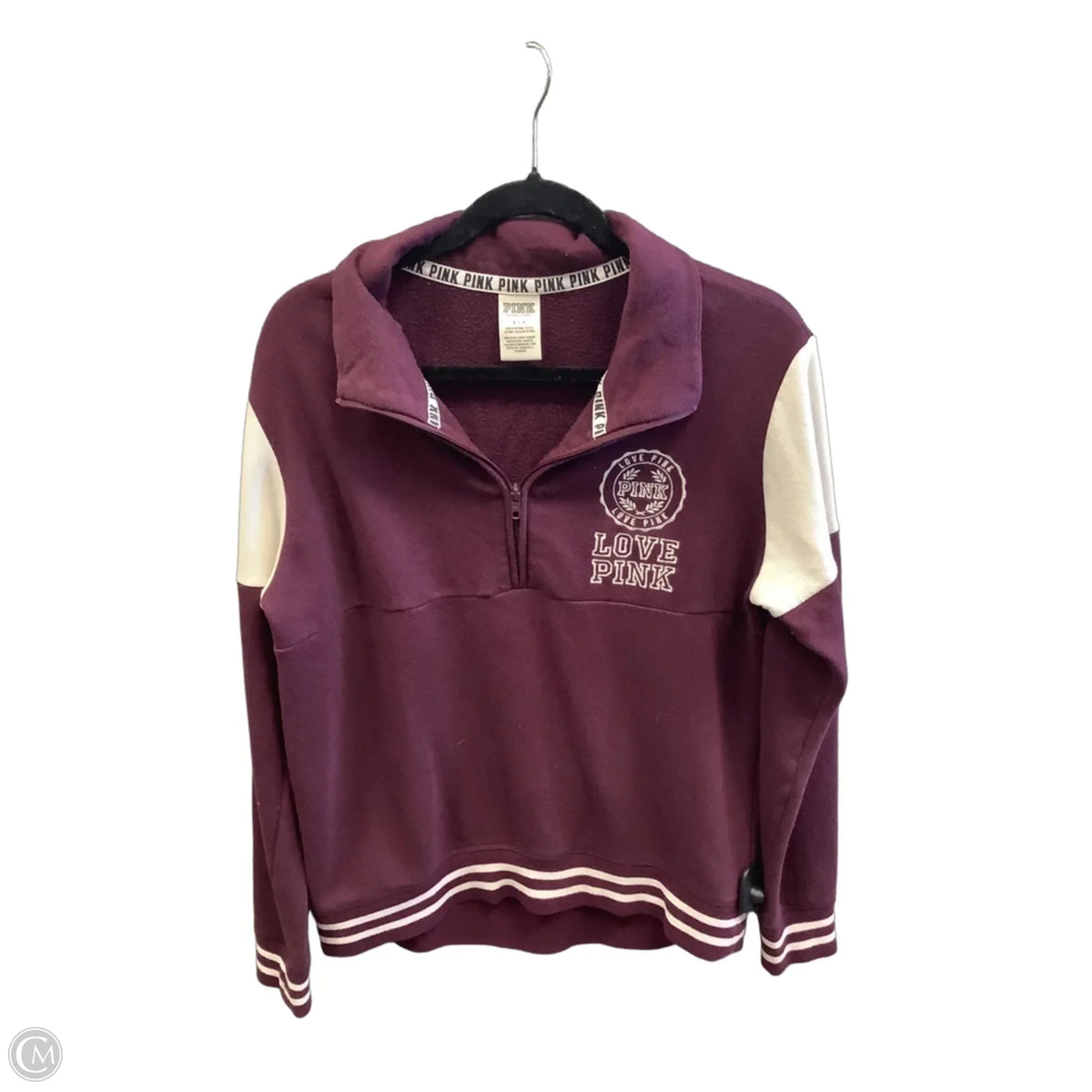 Sweatshirt Collar By Pink In Maroon, Size: Sp