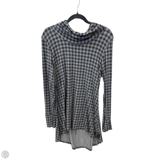 Tunic Long Sleeve By Cuddl Duds In Black & Grey, Size: L