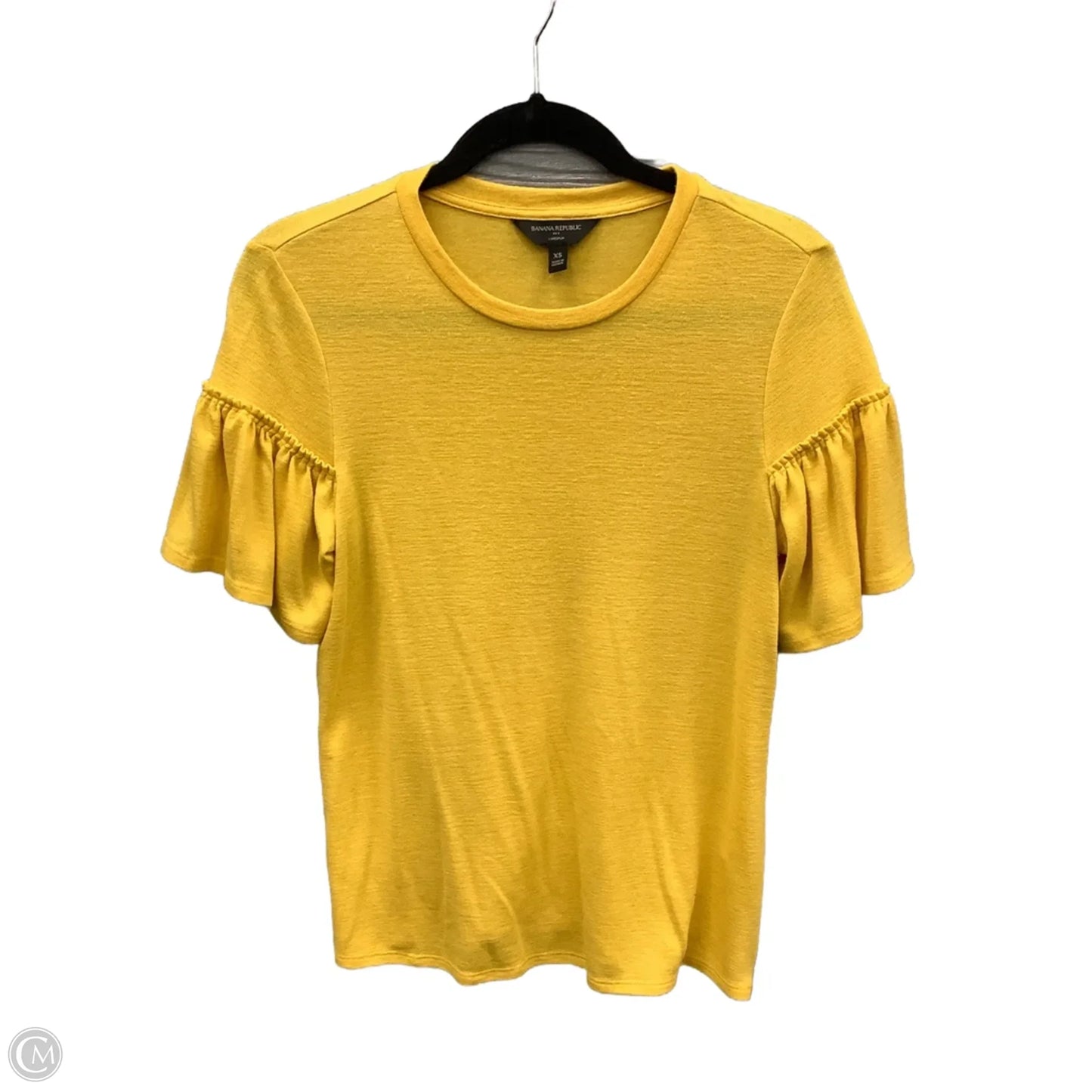 Top Short Sleeve By Banana Republic In Yellow, Size: Xs