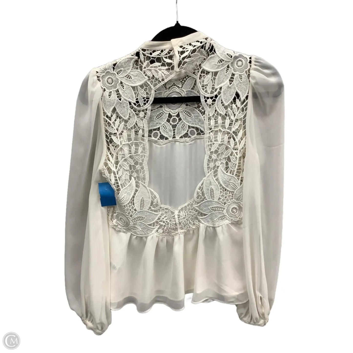 Blouse Long Sleeve By Express In White, Size: S