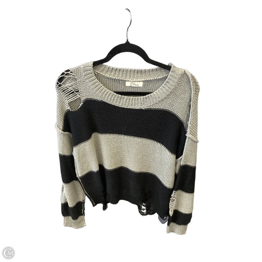 Sweater By Elan In Black & Grey, Size: S